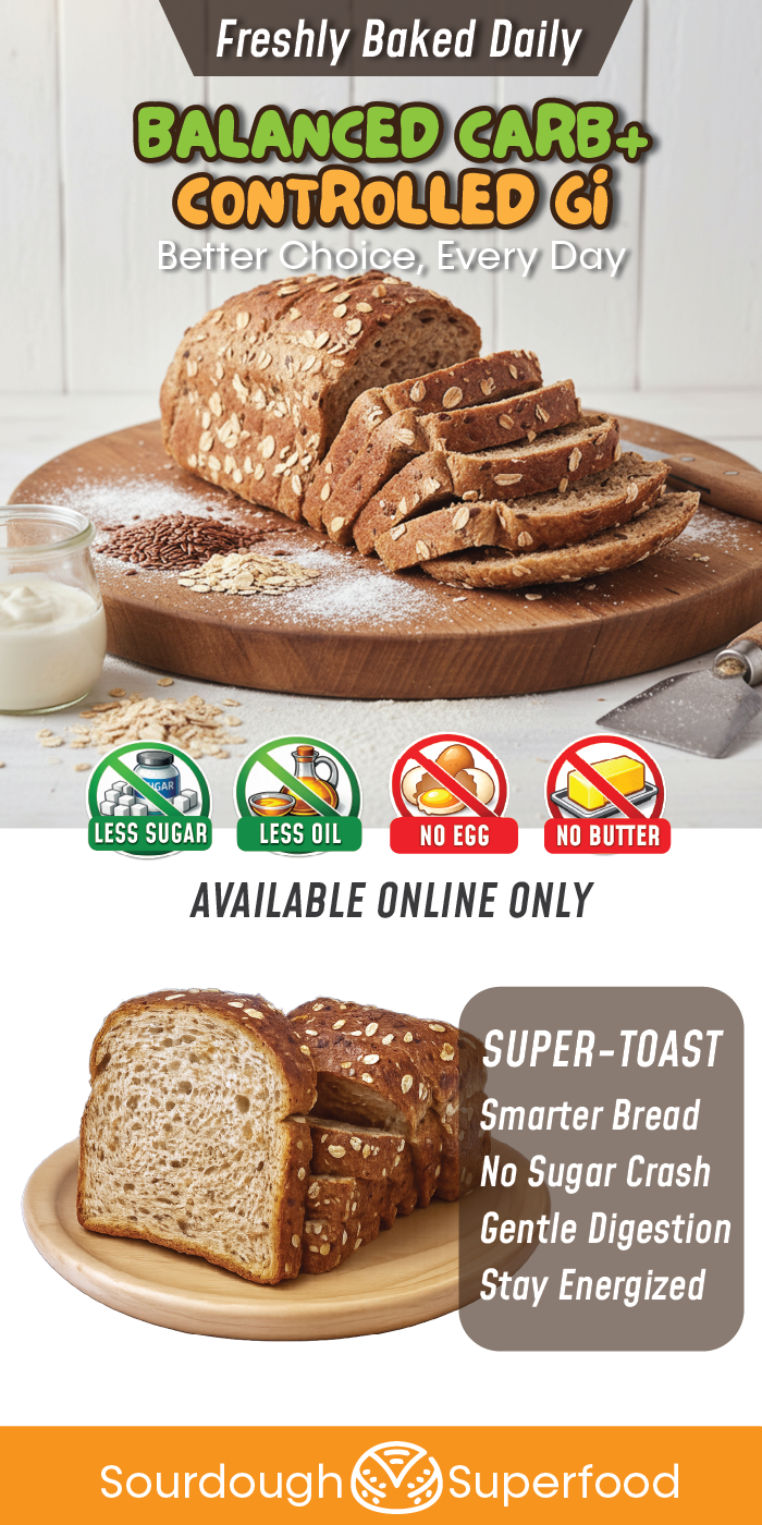 YOOKYBITES Balance Carb & Controlled GI Sourdough Bread High Protein ...