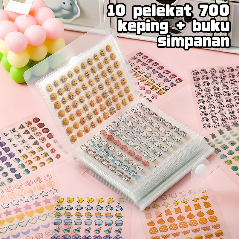 【700PCS】Cute Mini Waterproof Laser Star Sticker Book | Cartoon Journal ...