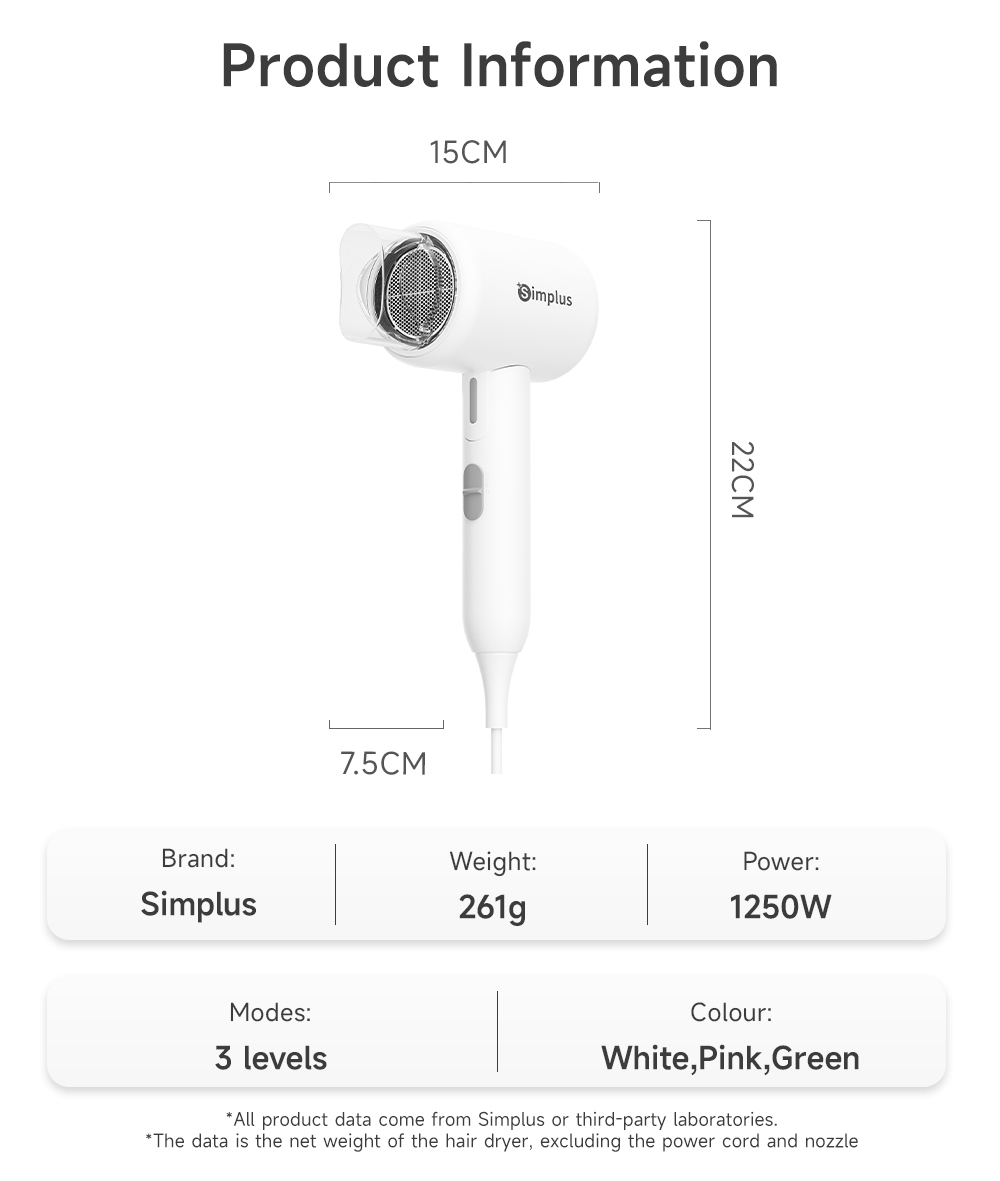 【Best Value for Money】 Simplus Pink Hair Dryer Mini Foldable Design 3 ...