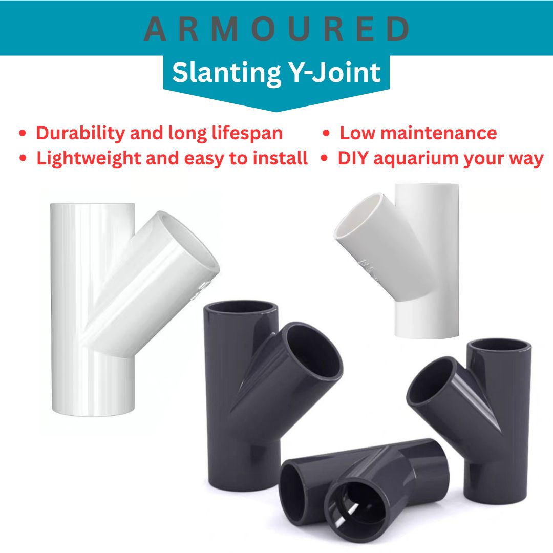 PVC Slanting Y-Joint Connector 3 Way Fitting for Aquarium Fish Tank ...