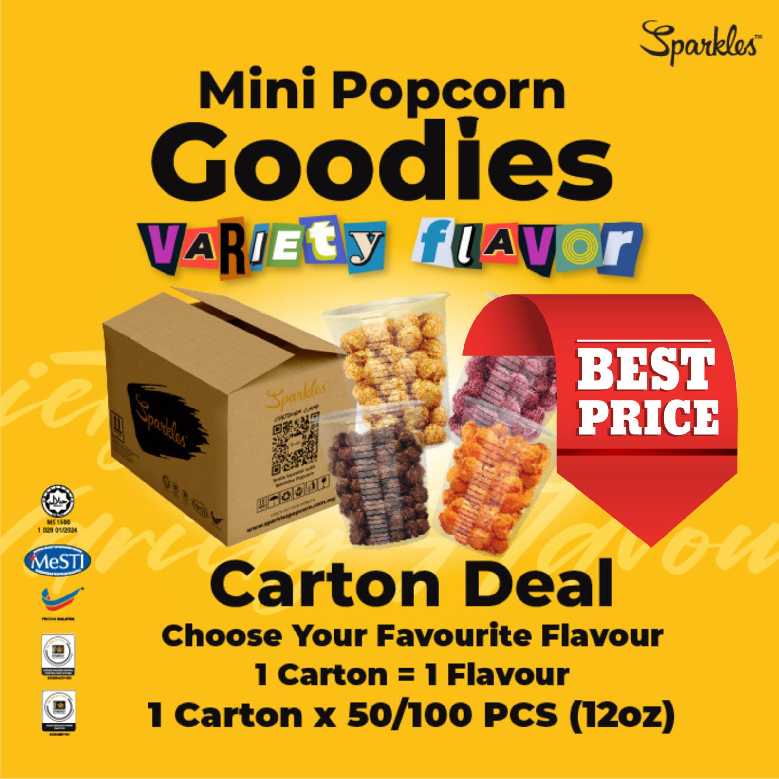 [PROMO CARTON DEAL] - 100pcs Mini Pop Slim Popcorn Goodies Variety ...