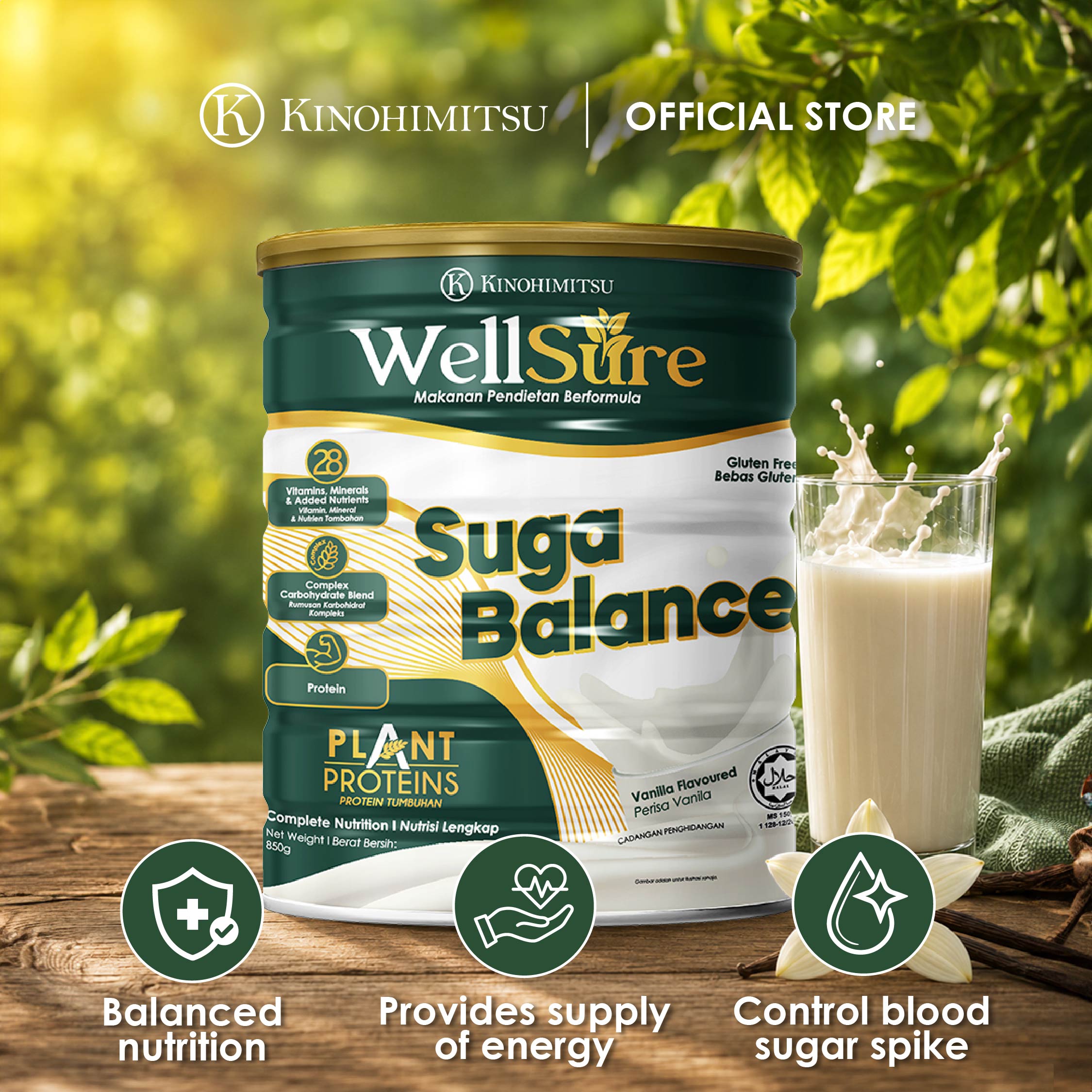 Kinohimitsu WellSure SugaBalance 850g | Advanced Plant Proteins ...