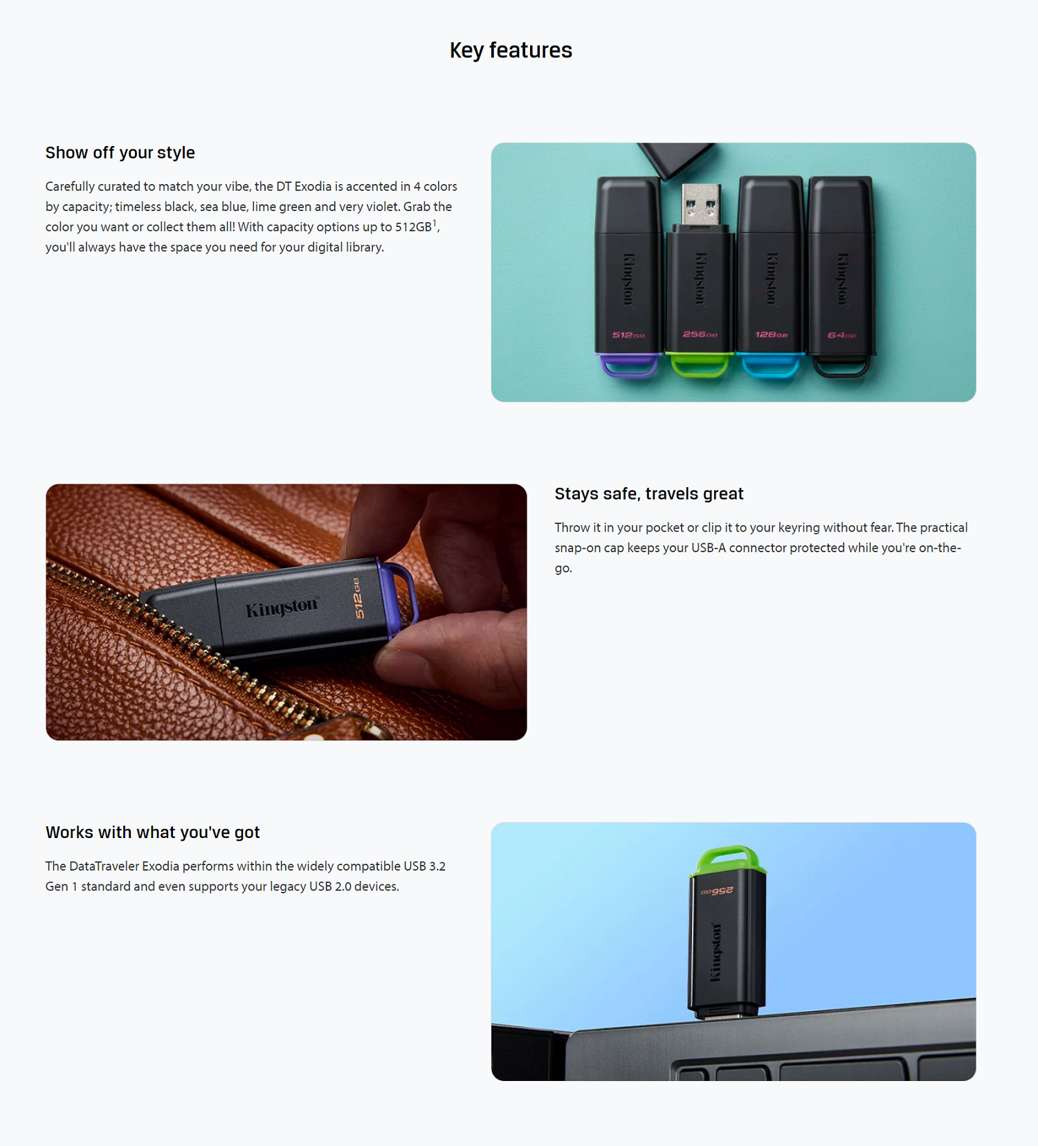 KINGSTON DATA TRAVELER EXODIA DTXG2 / EXODIA S DTXS USB 3.2 GEN 1 USB ...