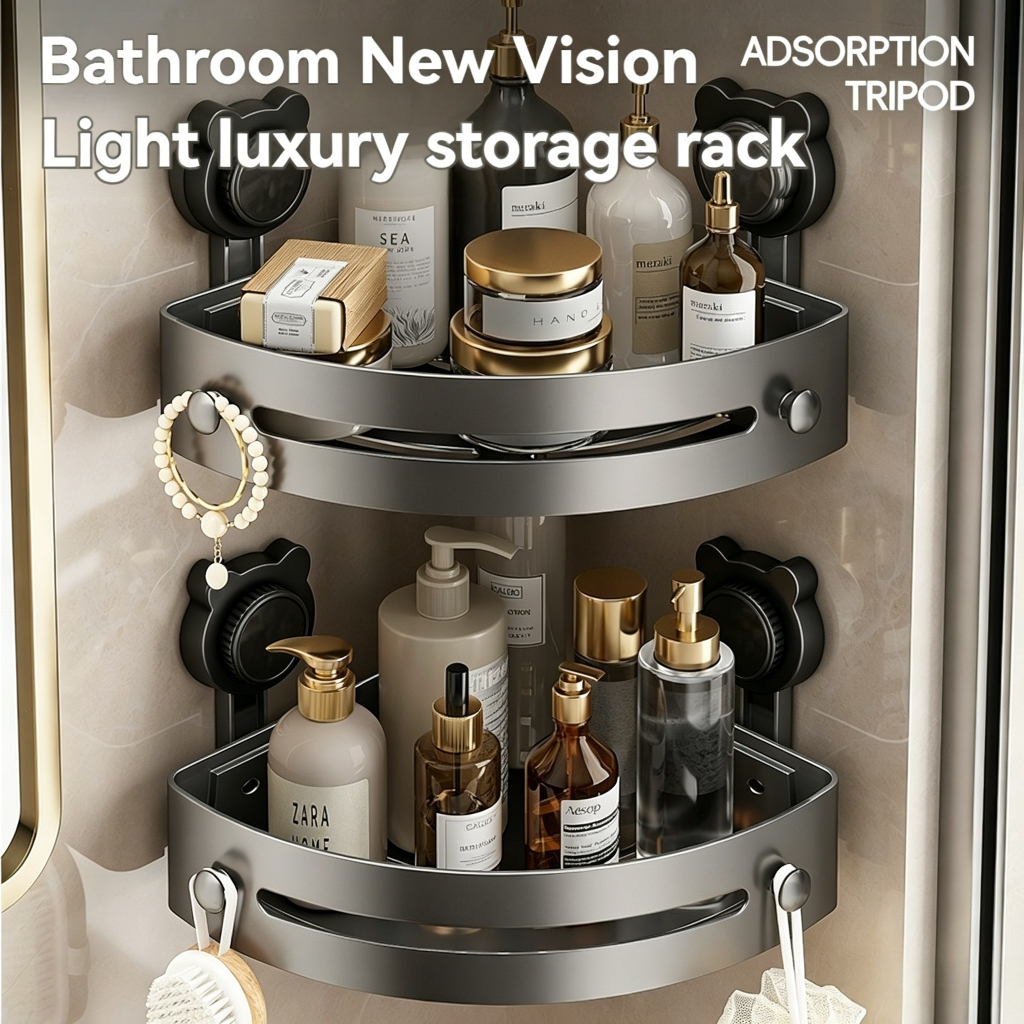 Suction Cup Tripod Suction Cup Bathroom Corner Storage Rack Shower ...