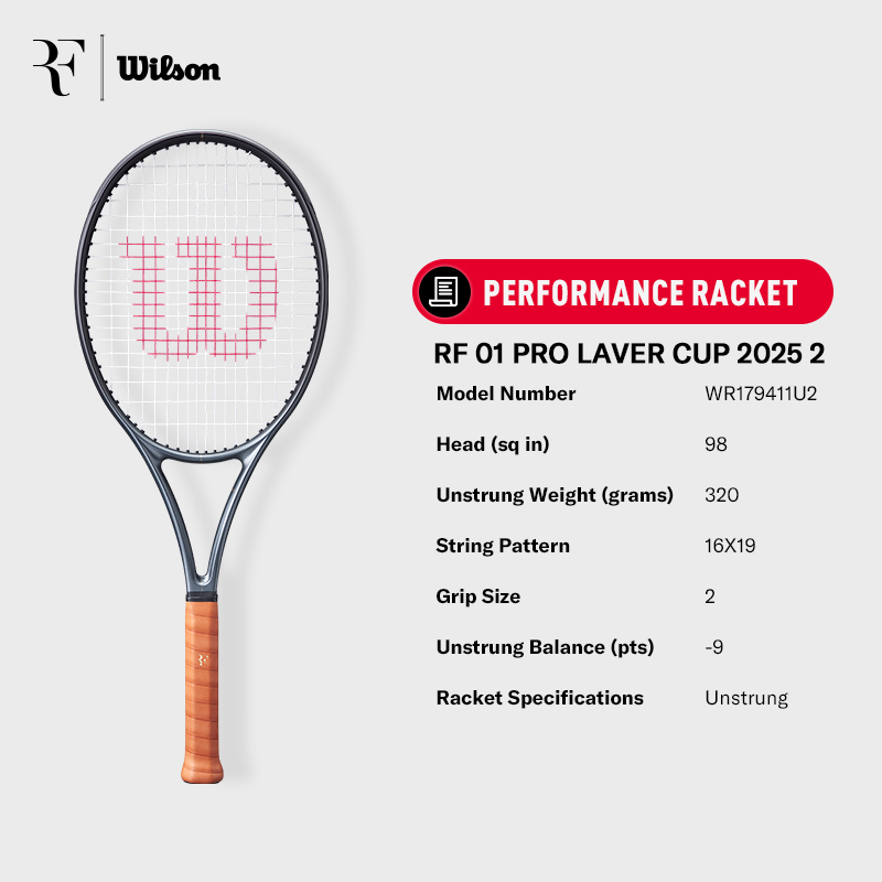 Wilson 2025 LAVER CUP RF 01 Model Performance Tennis Racket (Unstrung ...