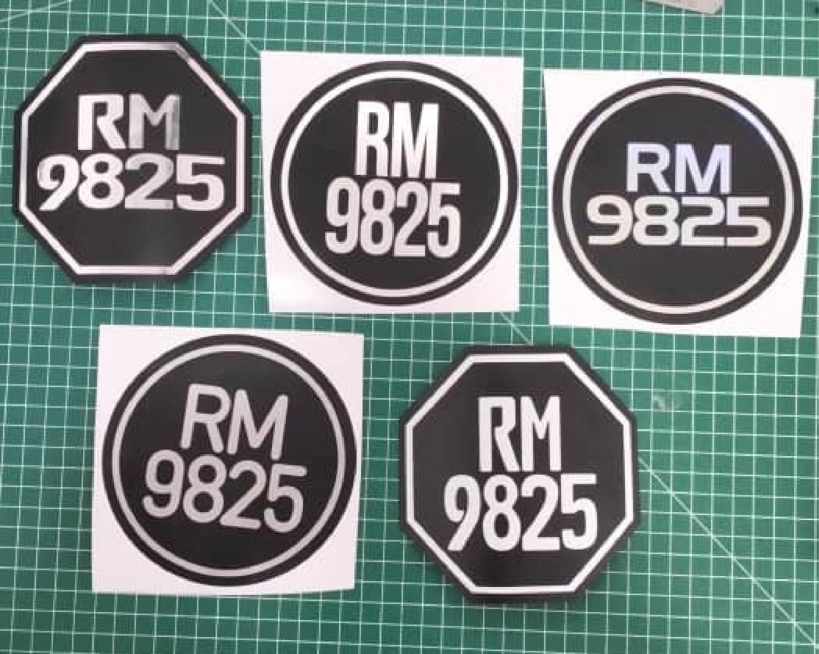Nombor Plate Bulat Motor Sticker (Custom Design Pattern) | Shopee Malaysia