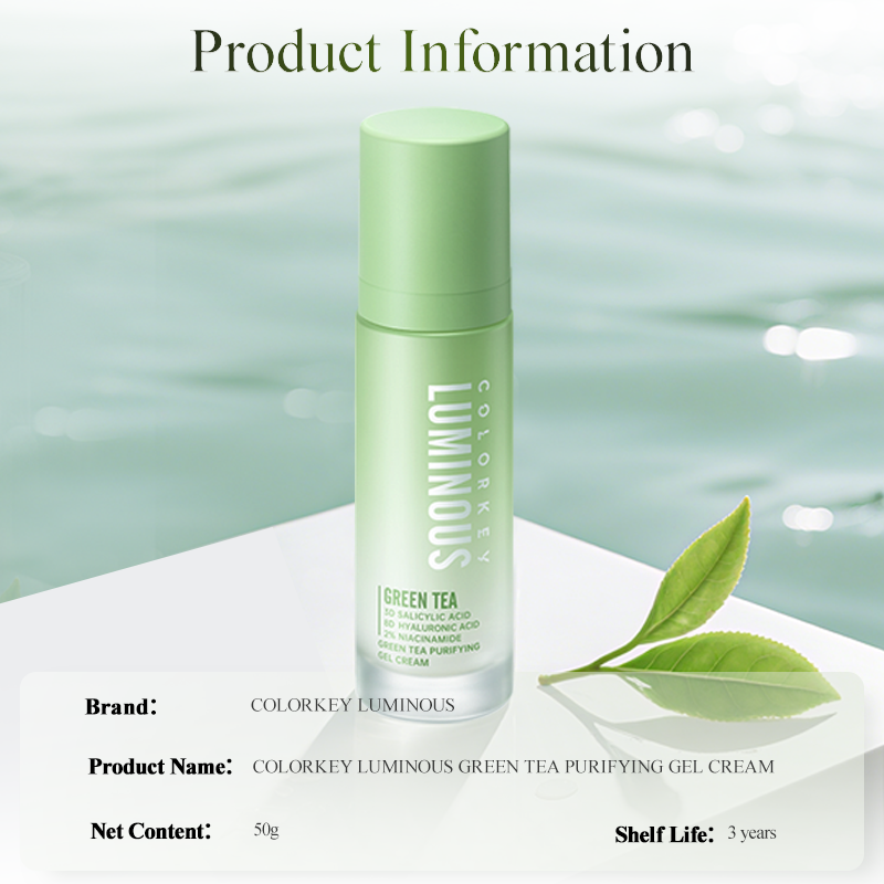 COLORKEY LUMINOUS Green Tea Purifying Moisturizer Gel Cream 50g Oil ...