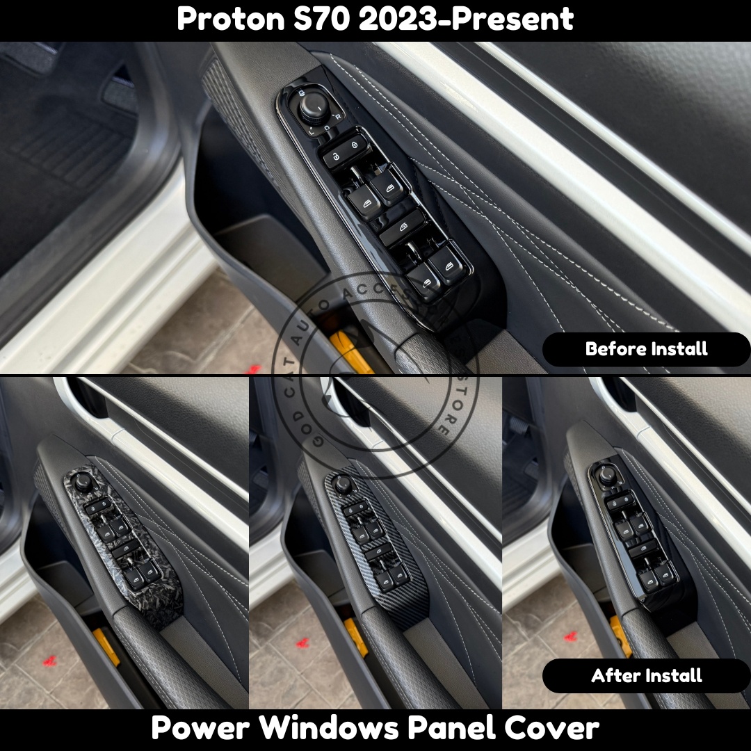 Proton S70 2023-2025 Forged Carbon Trim&Glossy Black Power Windows ...