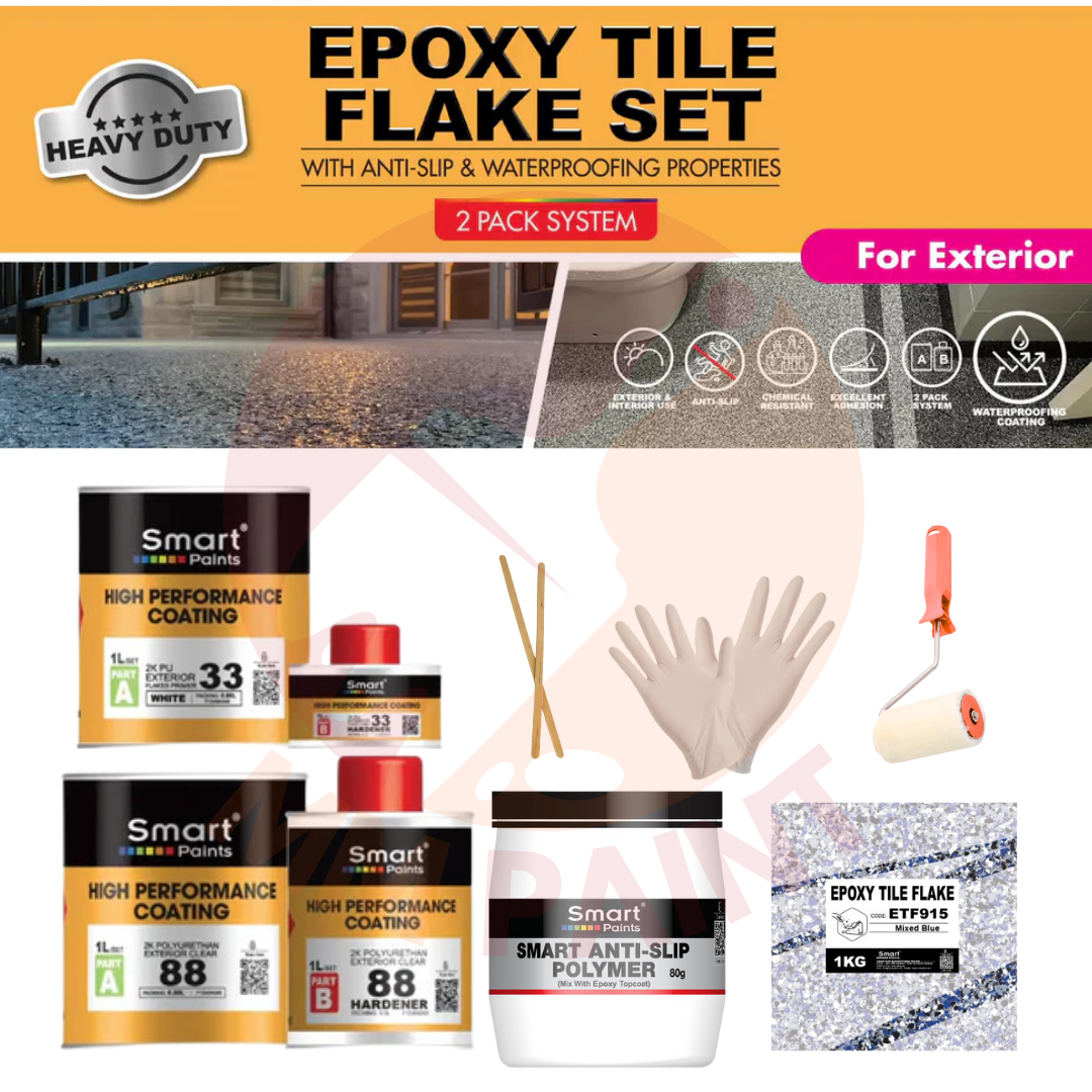 Smart Epoxy Tile Flakes Full Set - Exterior Floor Coating & Set Cat ...