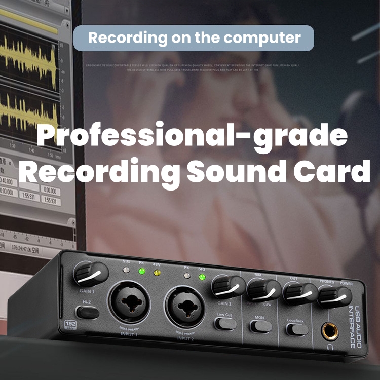 OTG external professional recording sound card live karaoke computer ...