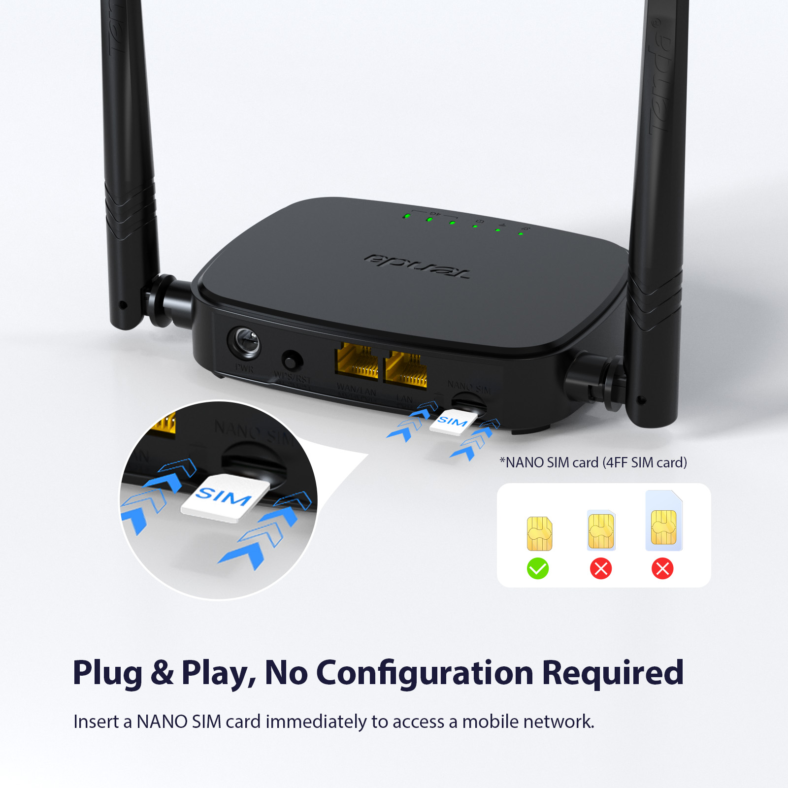 Tenda 4G05 N300 4G LTE Router Sim Card Modem WiFi Router support all ...