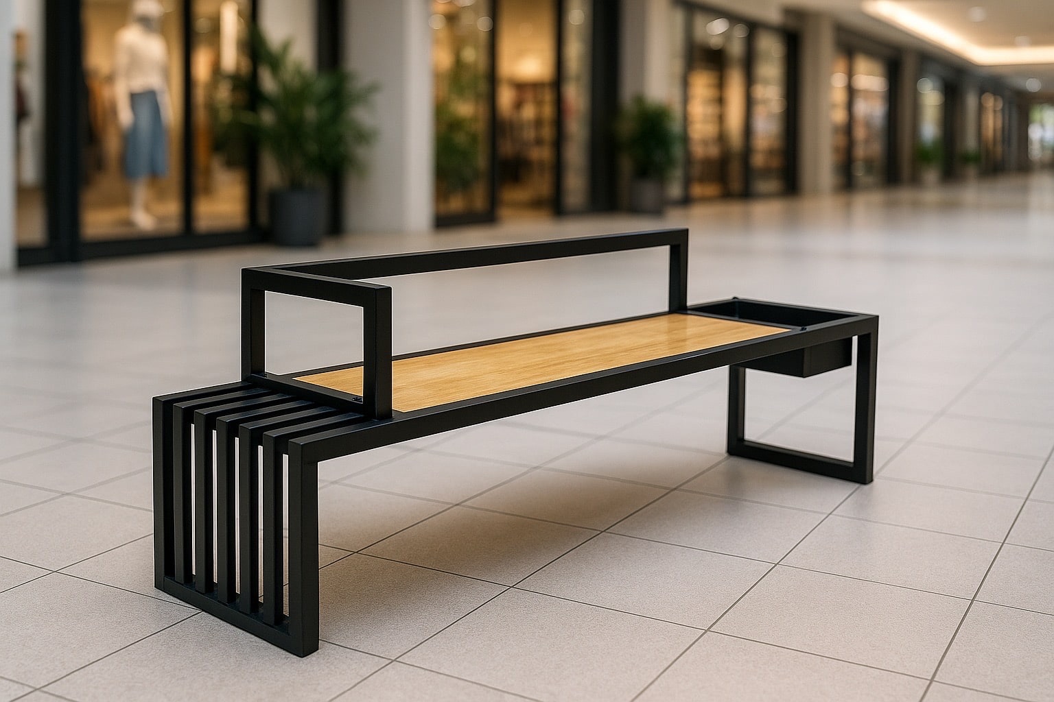 stylish modern long bench / metal wood quality / bench chair | Shopee ...