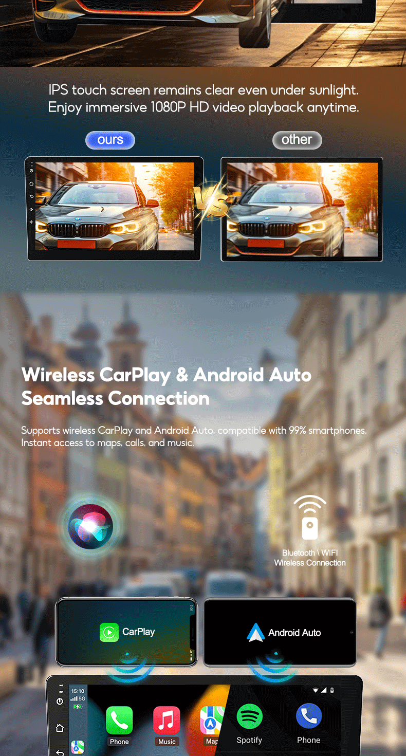 SOARFLY Android 15 Android Player 8GB RAM 128GB ROM Apple CarPlay ...