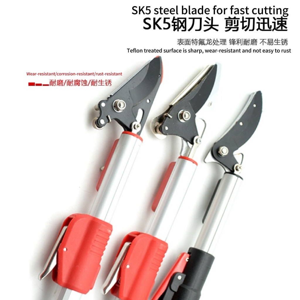 Stainless Steel Extended High Branch Shears, Green Garden Shears ...