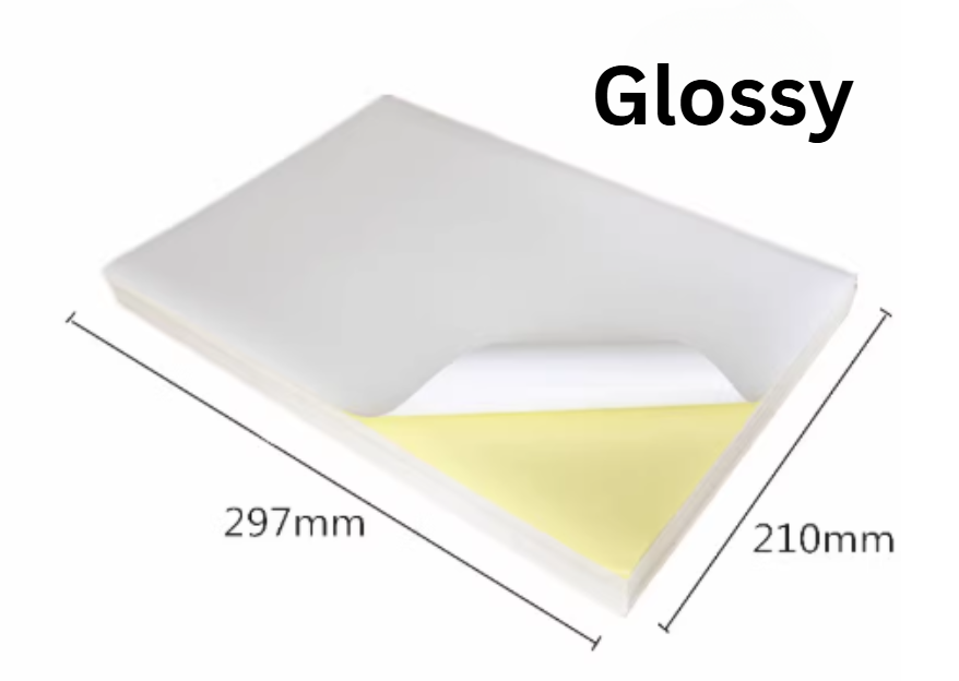 [Ready Stock] 20/ 50 pcs Glossy Matte Kraft A4 Size sticker Label Paper ...