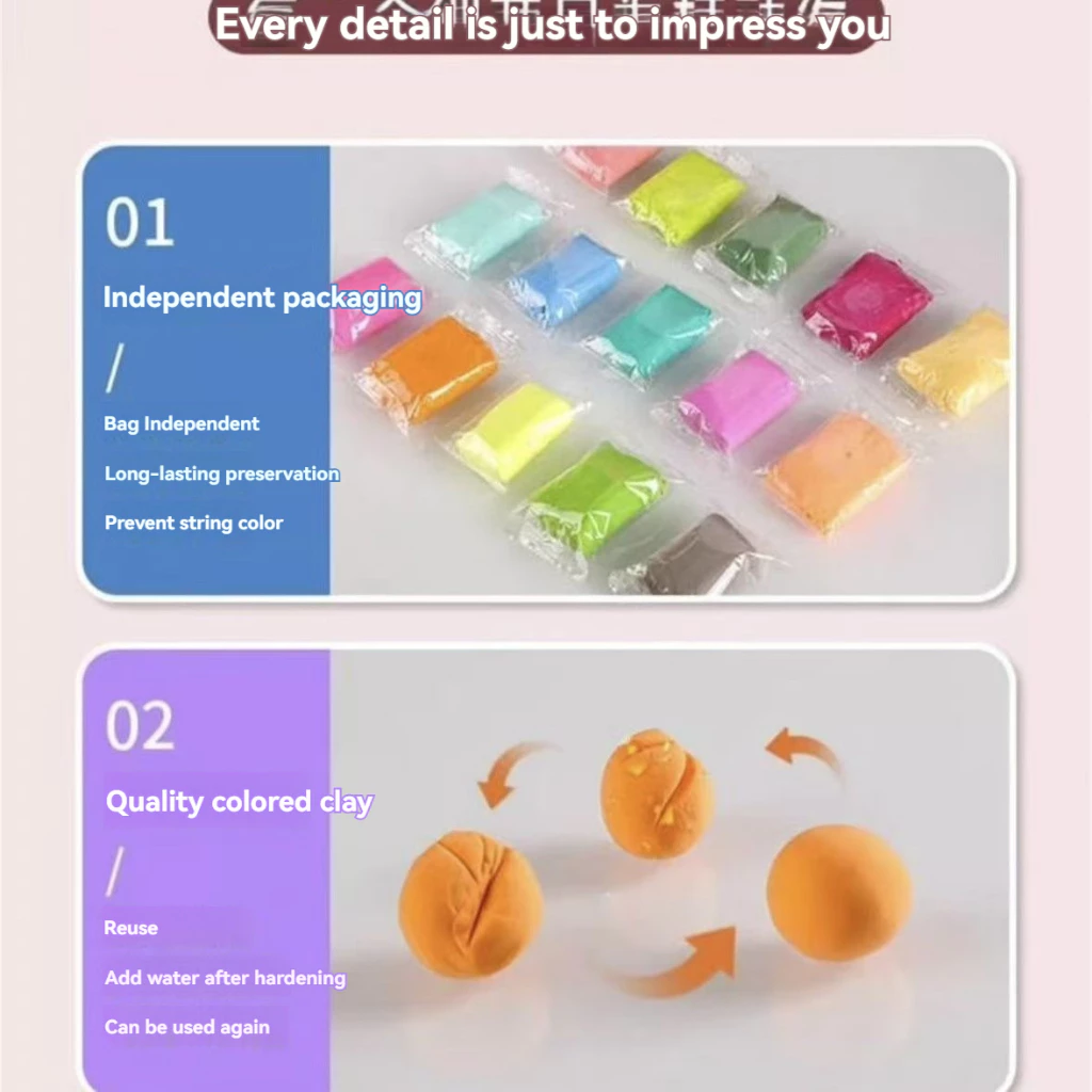 Ultra light clay 48 color boxed set rubber clay colored clay ultra ...