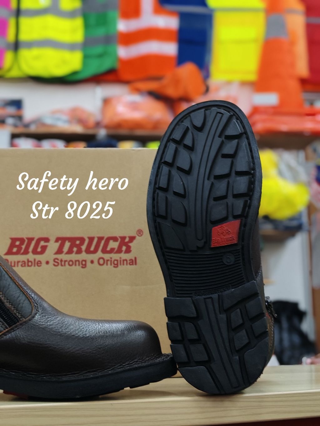BIG TRUCK STR 8025 Genuine Leather Safety Boots – 5 Inch Mid Cut | Side ...