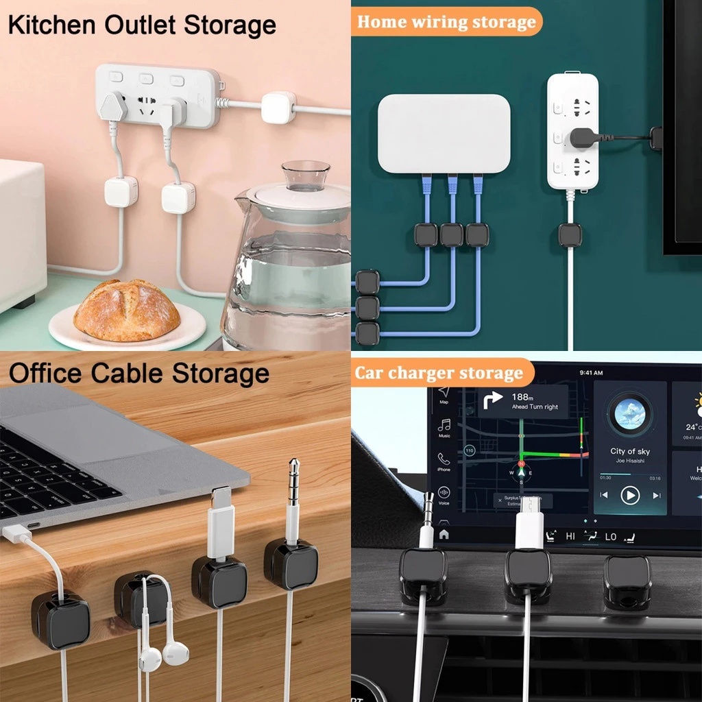 Ready Stock MY Magnetic Adjustable Cable Holder - Under Desk USB Cable ...