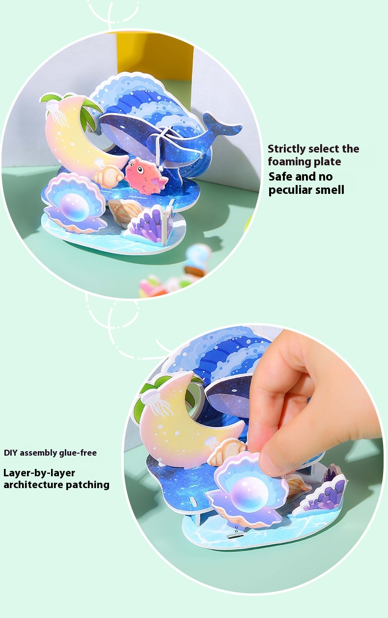 3D DIY Jigsaw Puzzle Ocean Castle House Hard Paper Kids Educational ...