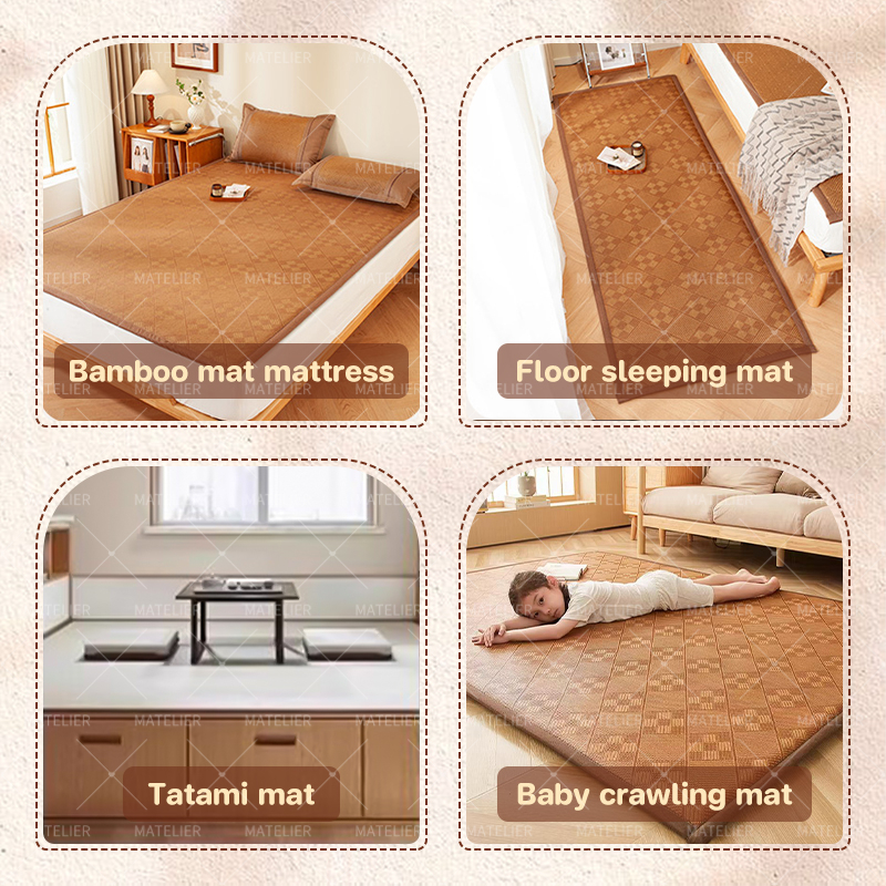 Bamboo Rotan Mat tatami carpet Tikar Lipat carpet tebal Bamboo Mat ...