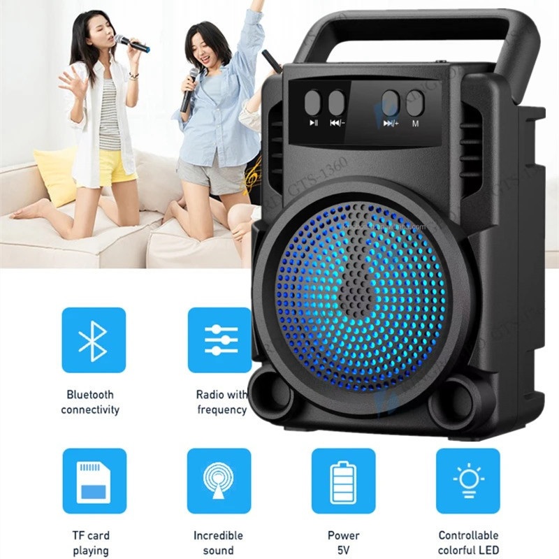 Extra Bass Bluetooth Speaker Portable RGB LED Light Hi-Res Audio Hifi ...