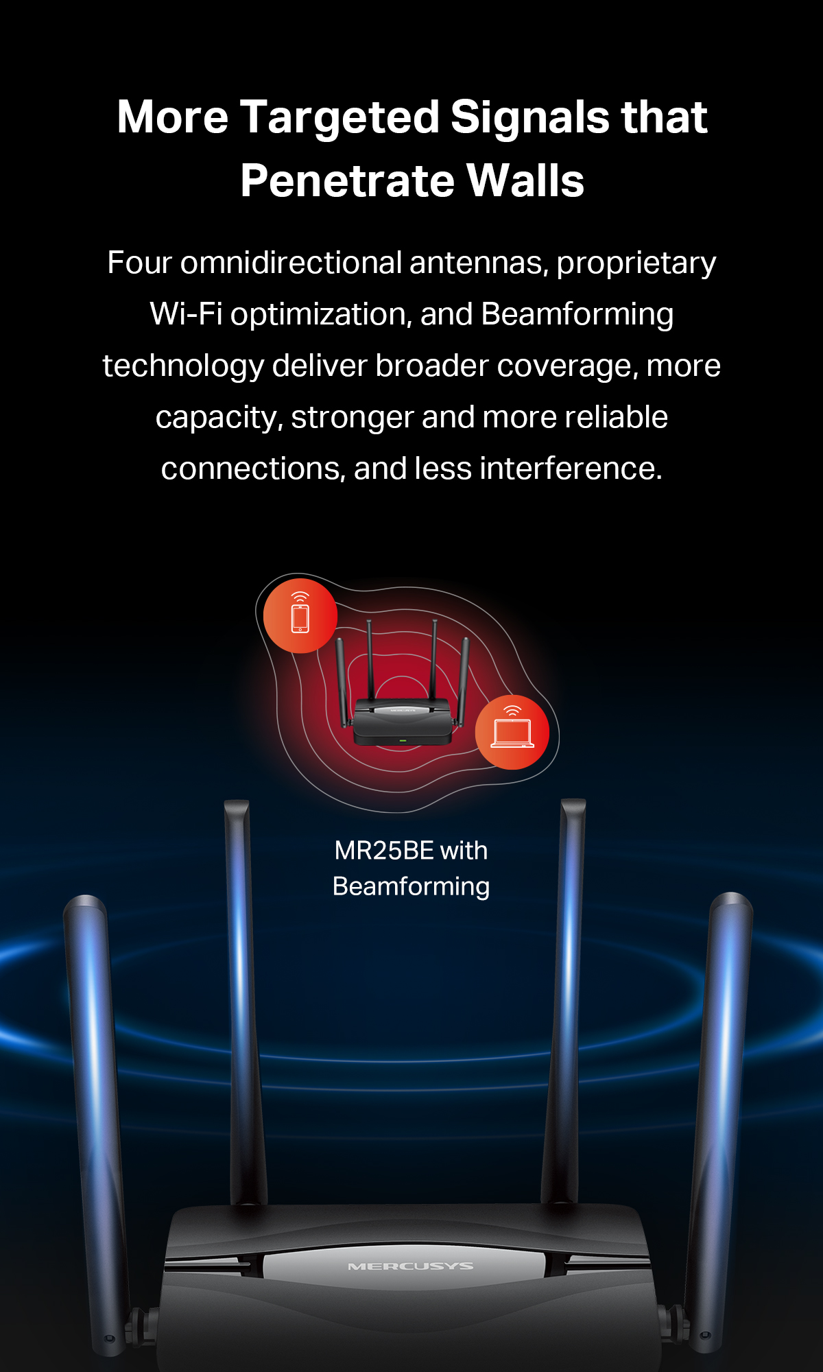 Mercusys MR25BE BE3600 WiFi 7 Wireless Dual Band EasyMesh Gigabit ...