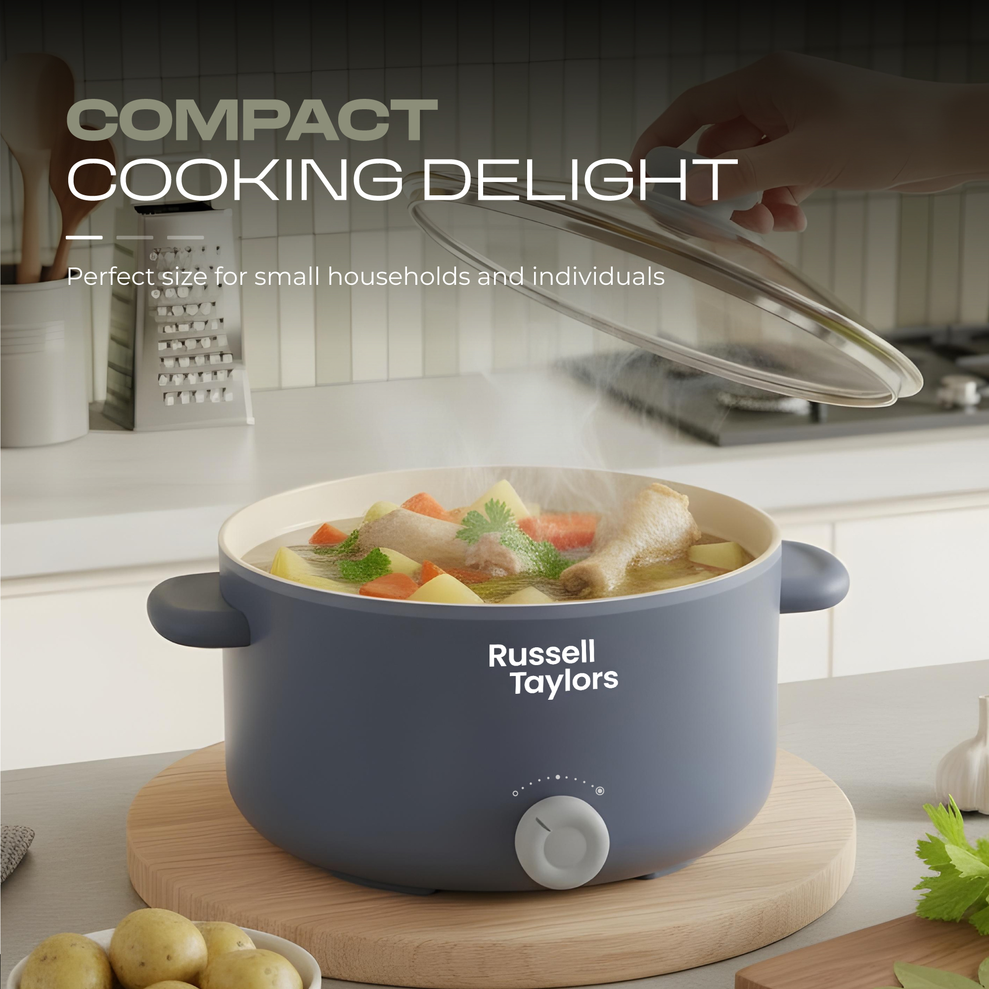 Russell Taylors Multi Cooker Ceramic Non Stick Electric Cooker (2.2L ...