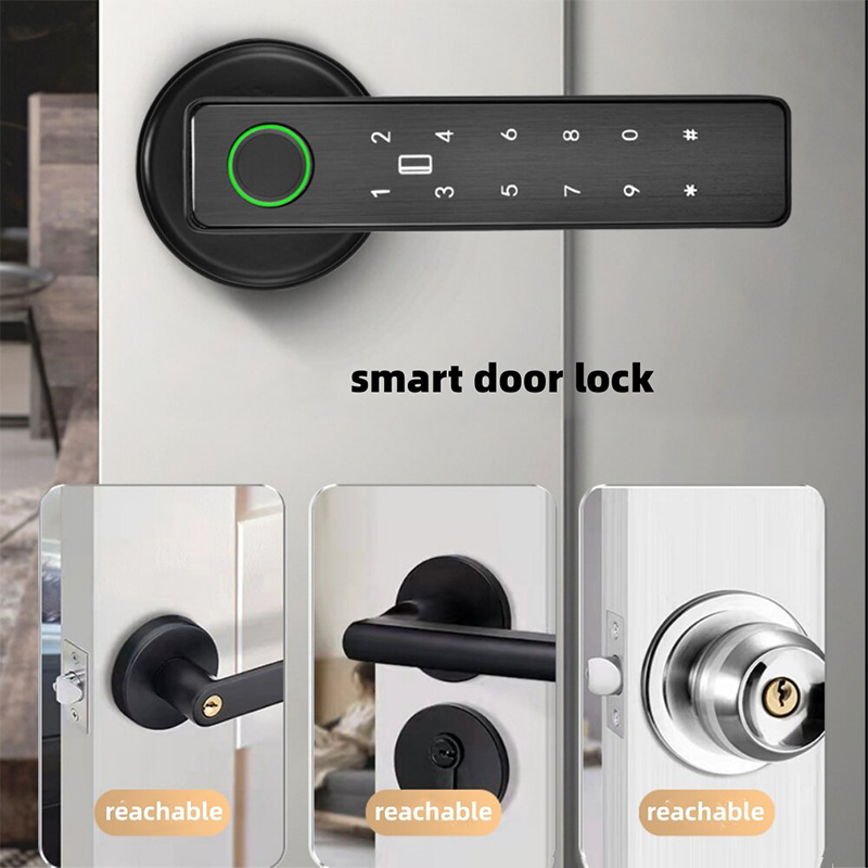Smart handle door lock household fingerprint electronic digital door ...