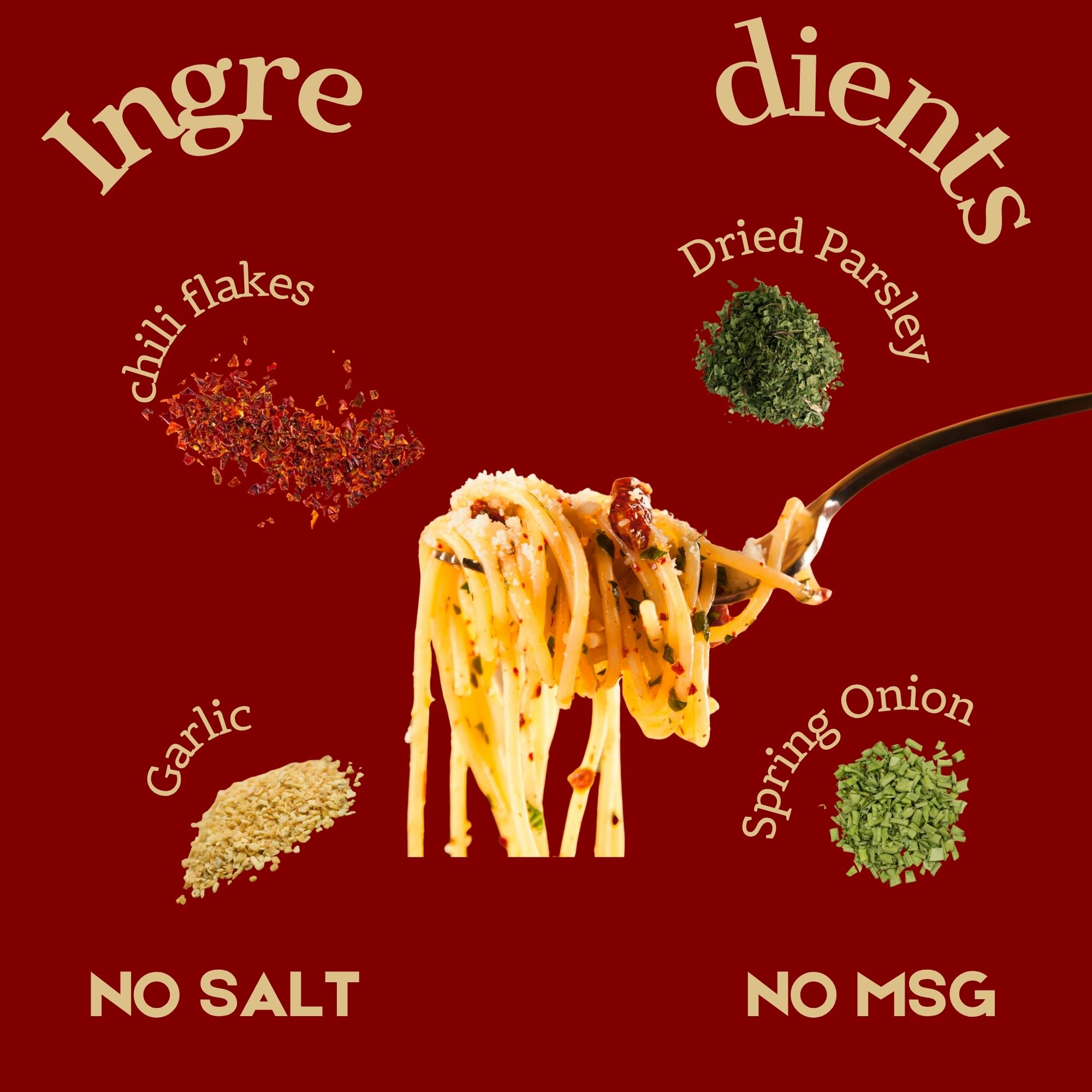 Aglio Olio Seasoning Spaghetti - No Spicy & Salt & MSG Free - Easy ...