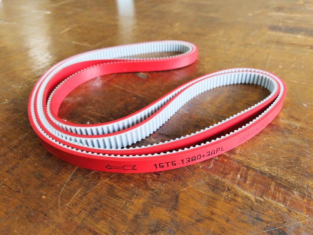 Timing Belt + Red Rubber Coating 240L - 25mmW Labelling / Pull Down ...