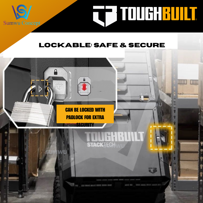 TOUGHBUILT StackTech Drawer Rolling Locking Box System Toolbox Storage ...