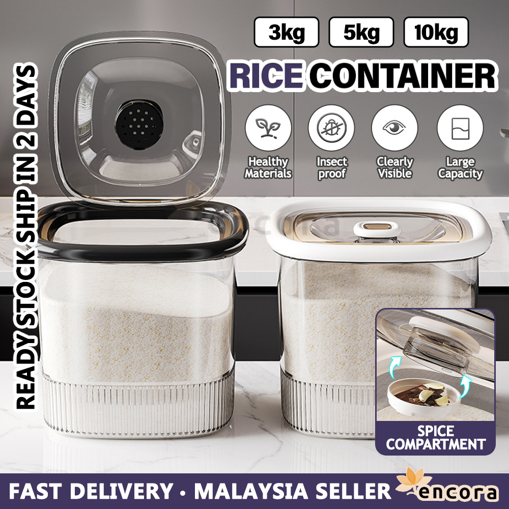 Encora 5kg/10kg Airtight Rice Container Rice Storage Box Rice Bucket ...