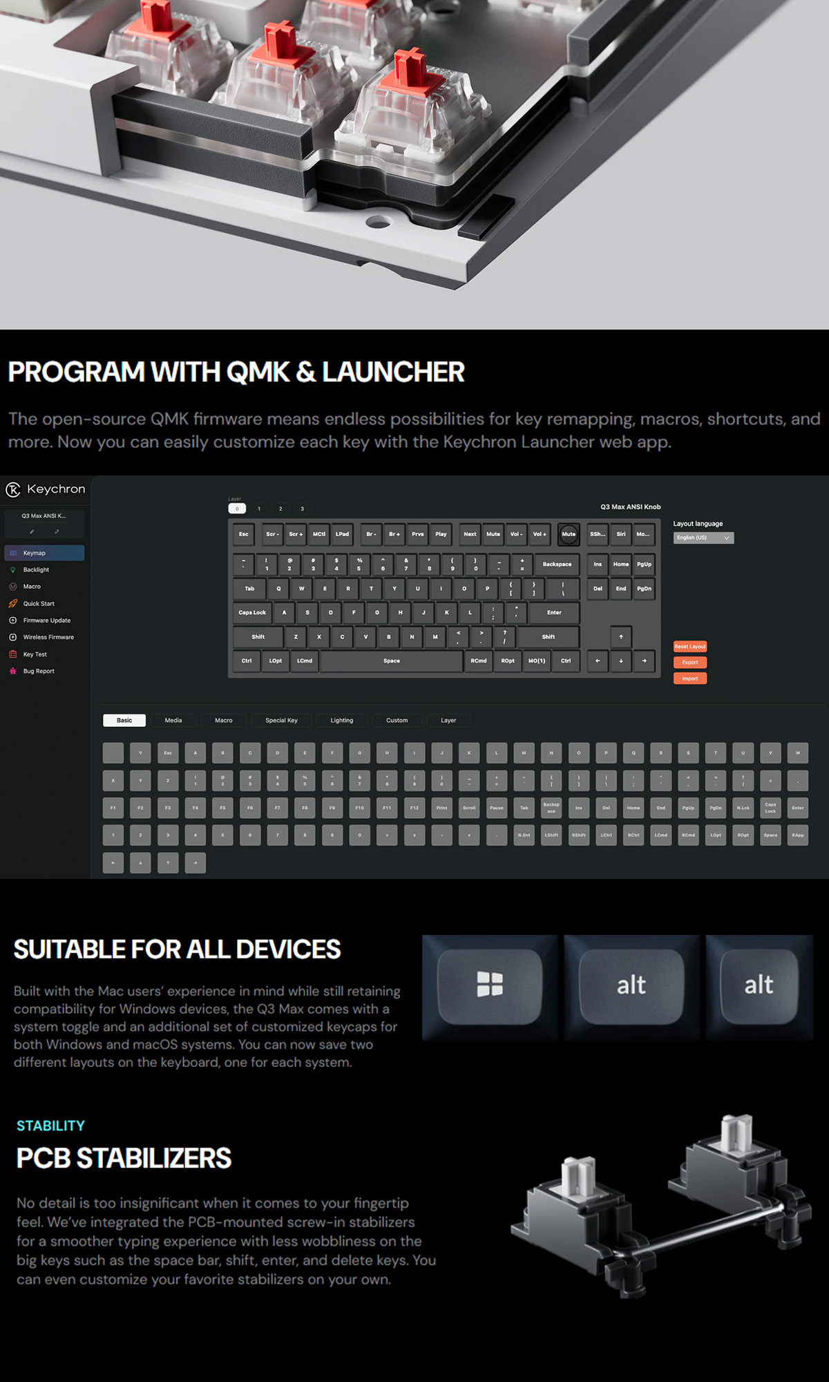 Keychron Q3 Max Wireless Mechanical Keyboard | 80% Compact Layout ...