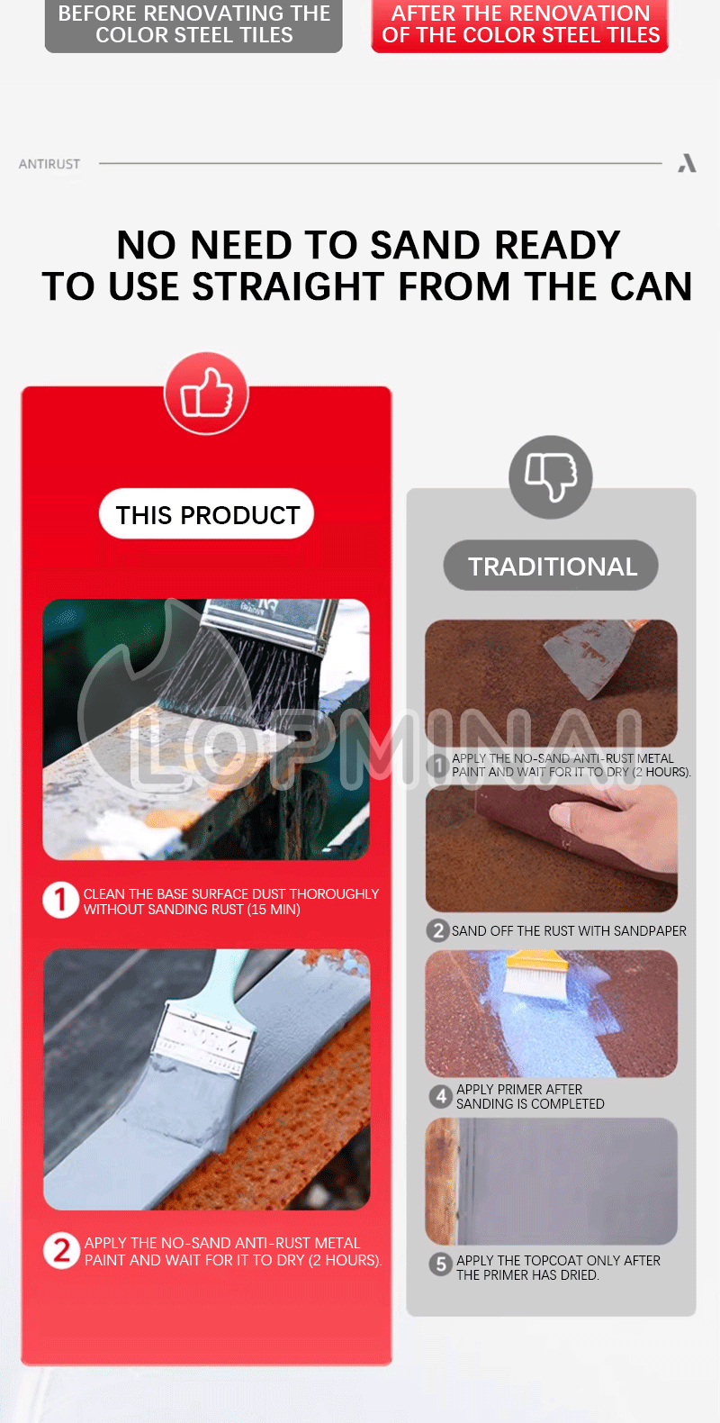 Anti rust paint for metal rust converter paint cat besi anti karat ...