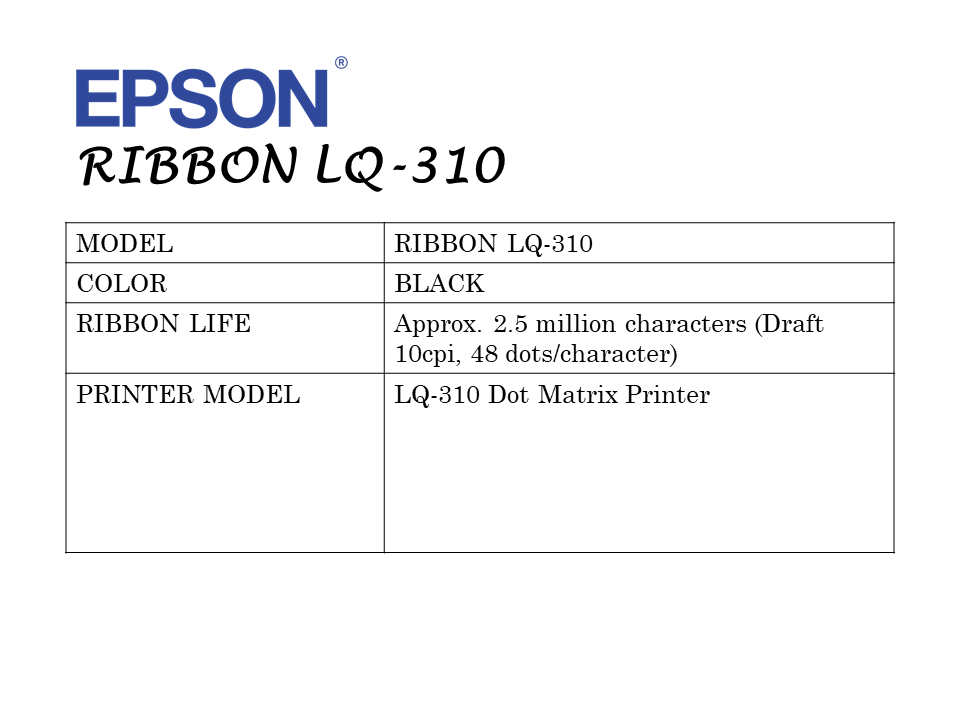 EPSON LQ-310 RIBBON x 10 pcs ( 10 in 1) EPS SO15639 / SO15634 / FOR ...