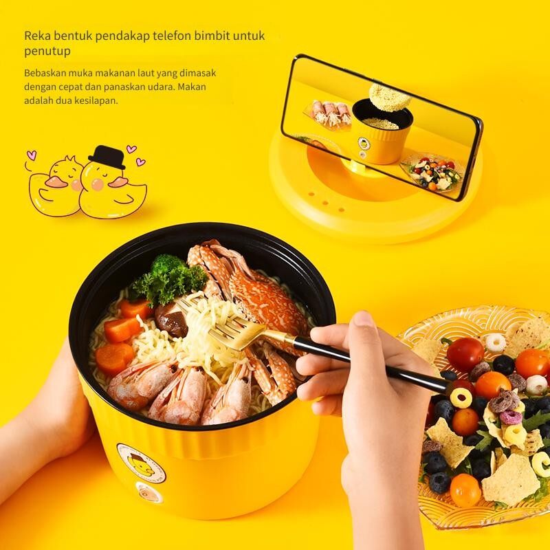 1.2L/1.5L Mini Electric Cooker Yellow pot and purple pot Sticky Liner ...