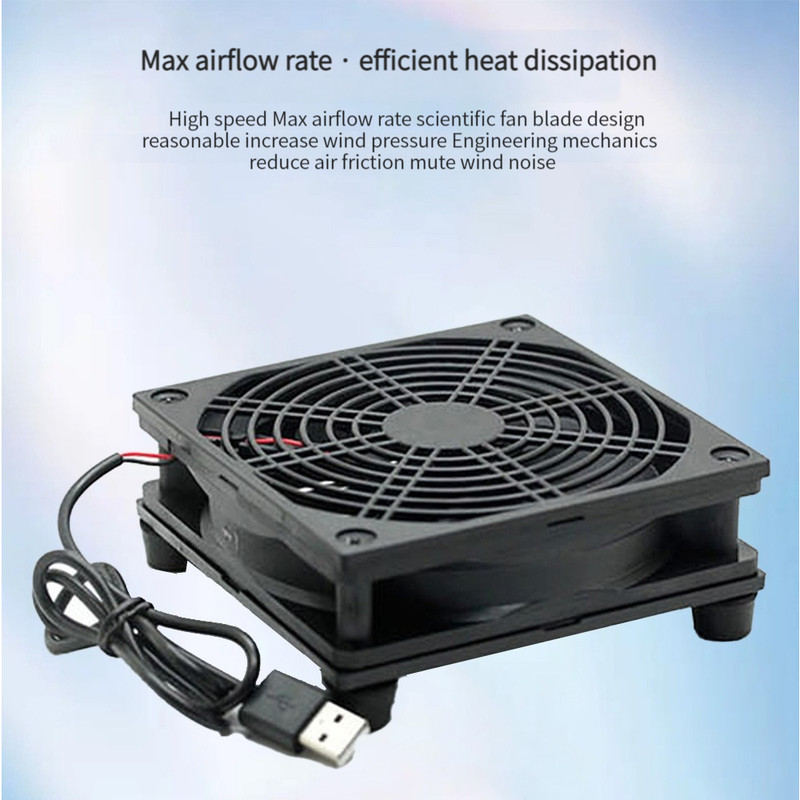 Powerful WiFi Router USB Fan 1800RPM 12CMCooling Fan For LCD TV Android ...