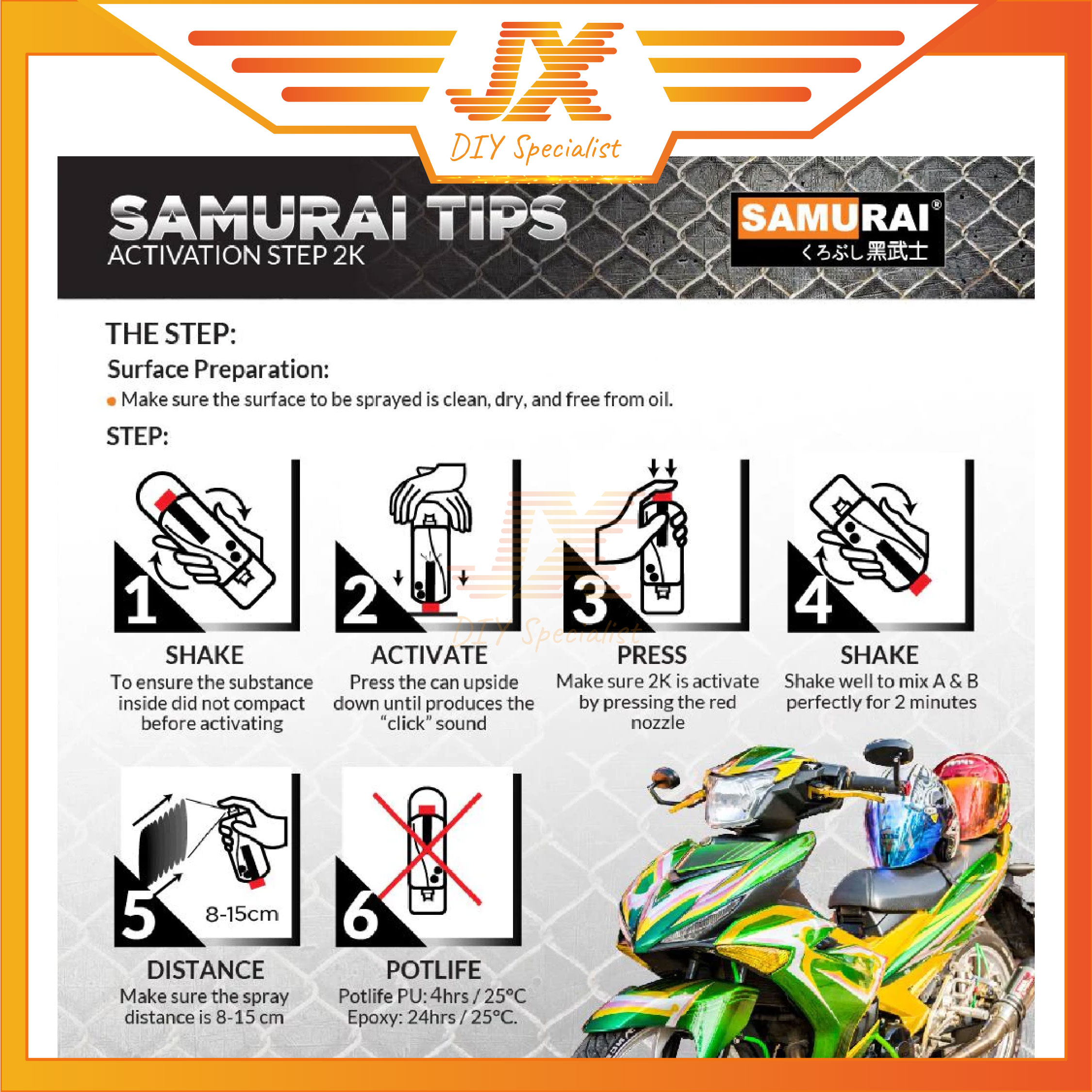 Samurai 2K Spray Paint 2K01 Top Coat Clear 2K01P 2K01 2K04 2K07 2K08 ...
