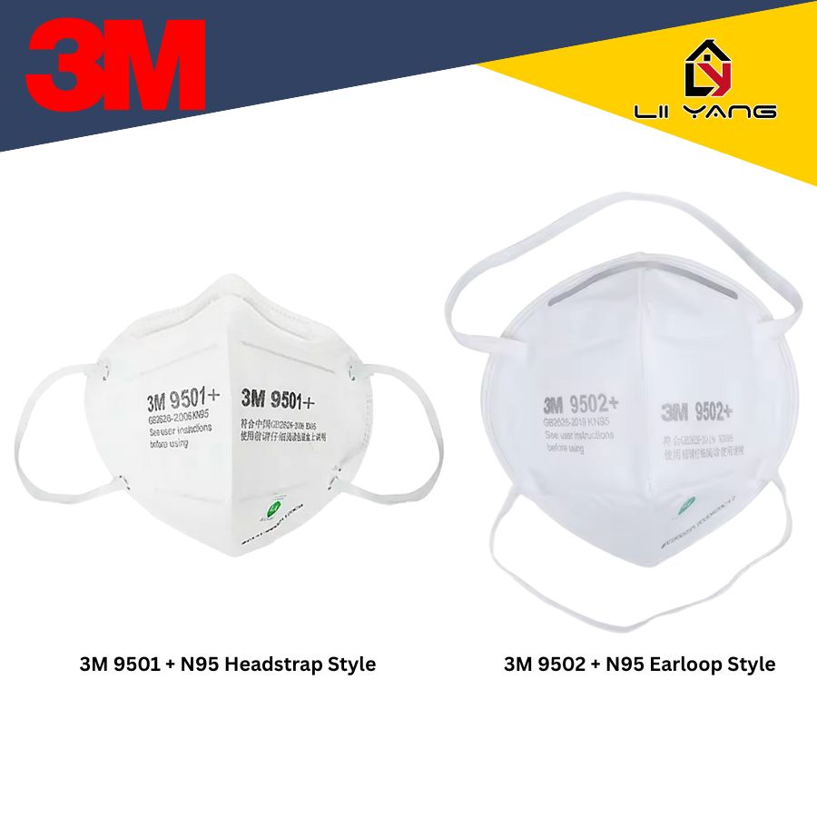 [Original] 3M 9501+ N95 Earloop 9502+ N95/ KN95 Headstrap Disposable ...