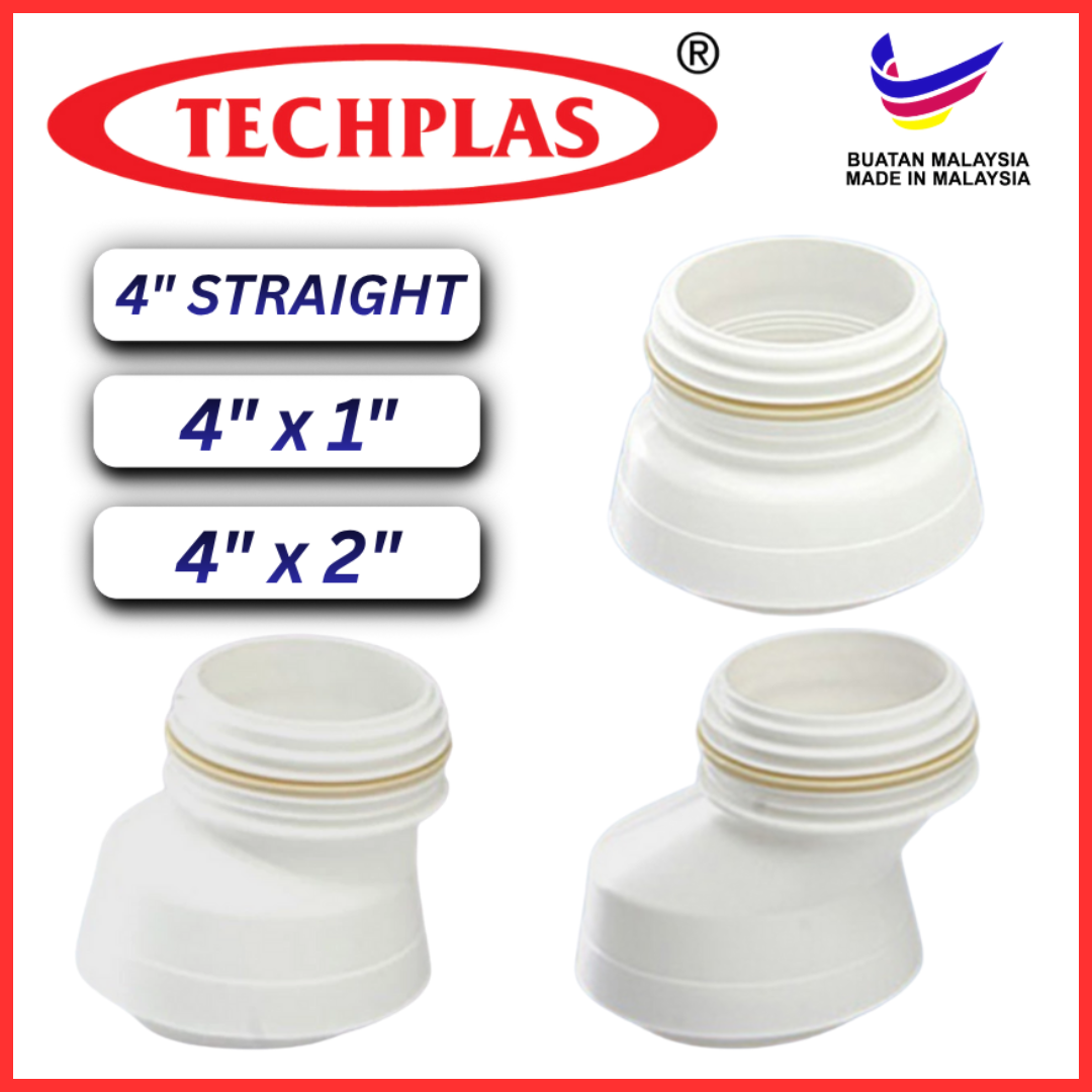 TECHPLAS WC Flexible Offset Connector 100MM (Straight 4