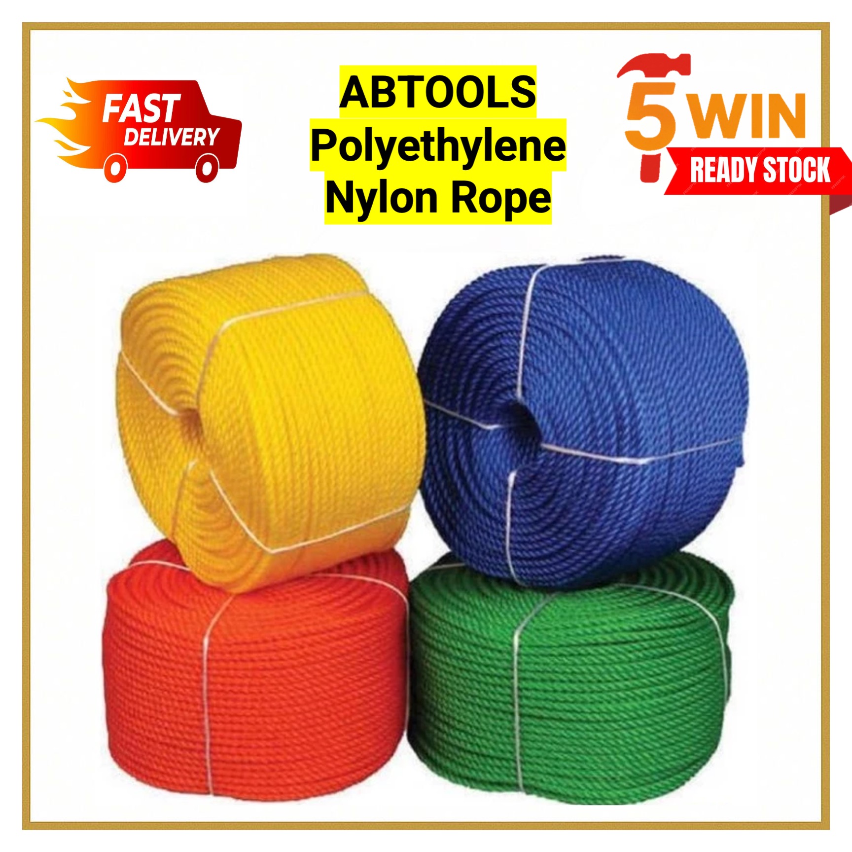 Polyethylene Nylon Rope 🔥 Ready Stocks 🔥 1mm–3mm • Multi-Colour Strong ...