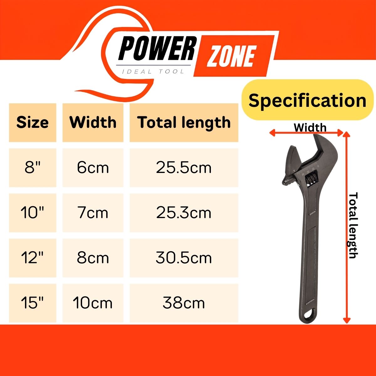 Adjustable Wrench Heavy Duty / Adjustable Spanner / Spanar Adjustable ...