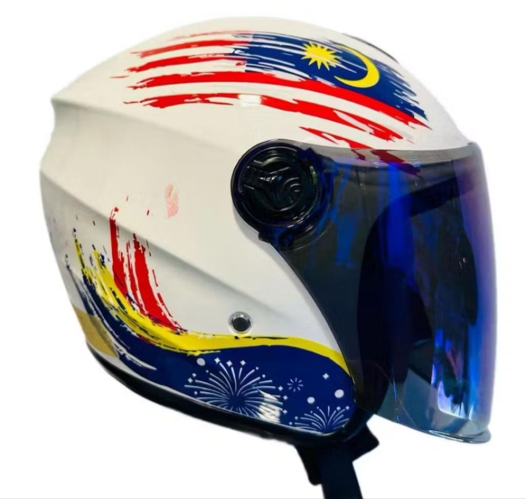 Helmet Merdeka ACES R1 Open Face Helmet With Rainbow Visor | Shopee ...