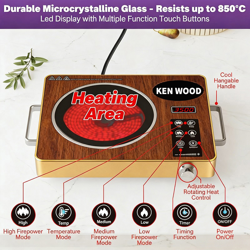🔥5 Years Warranty🔥Infrared Ceramic Cooker 3500W High Power ...