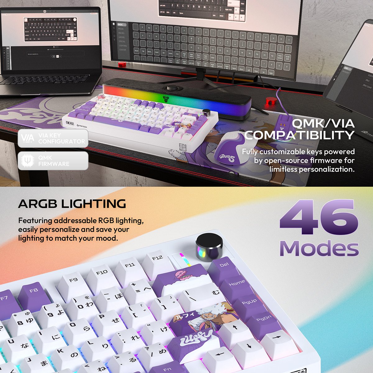 FANTECH MAXFIT 8 MK921 ONE PIECE Edition Wireless Gaming Keyboard ...