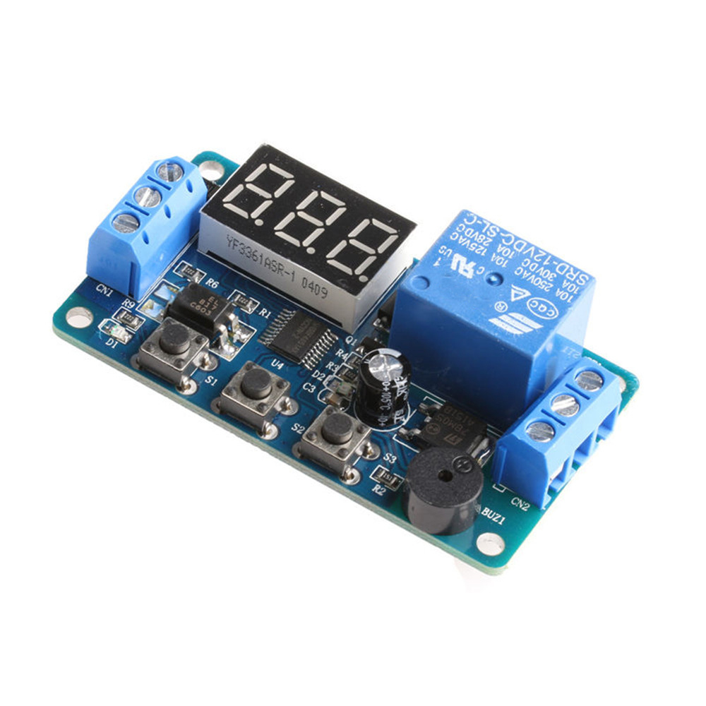 DC 12V Time Delay Relay High Level Trigger LED Digital Display Cycle ...