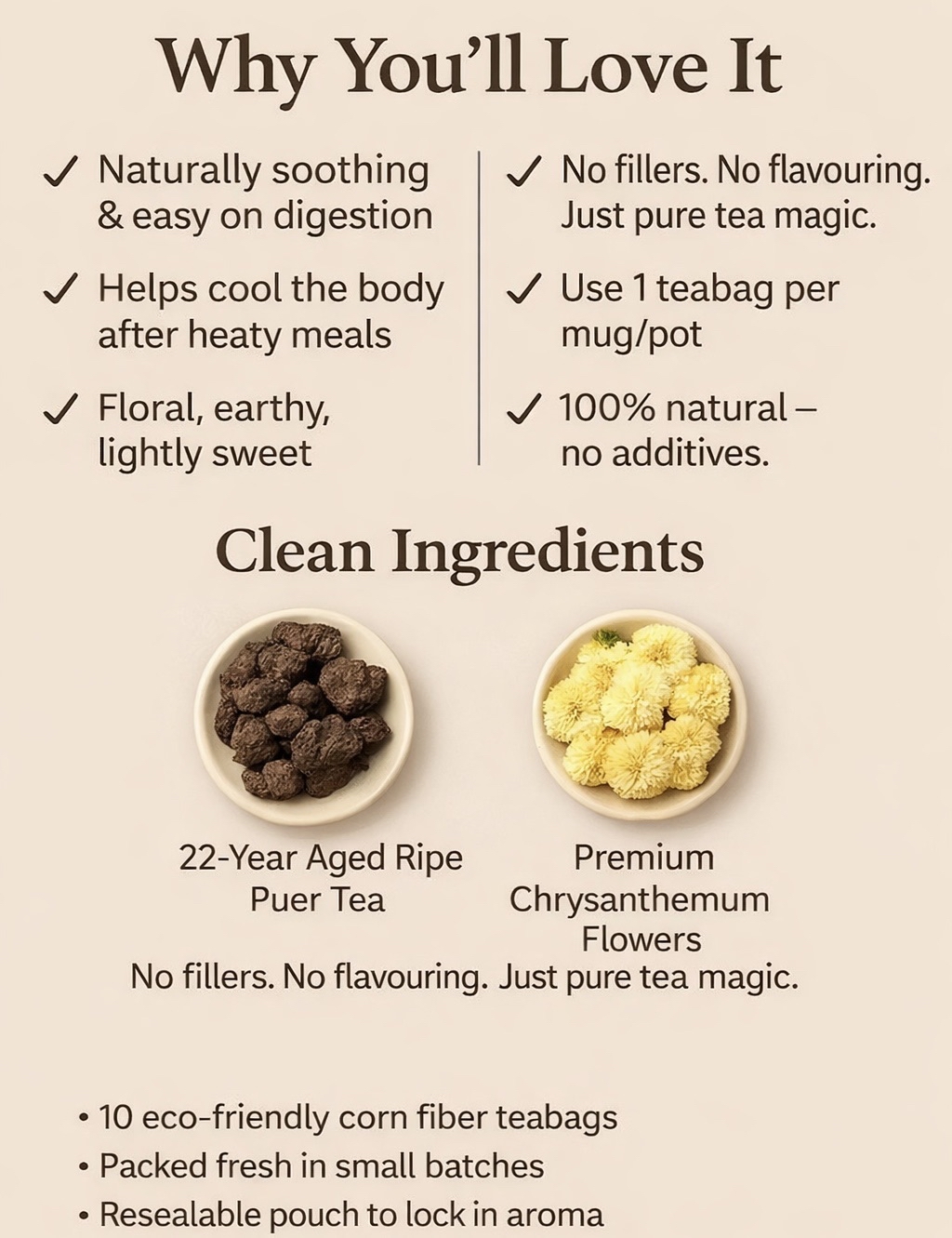 Hocha Metabolism Booster | 22 Years Puer + Chrysanthemum | Gut Health ...