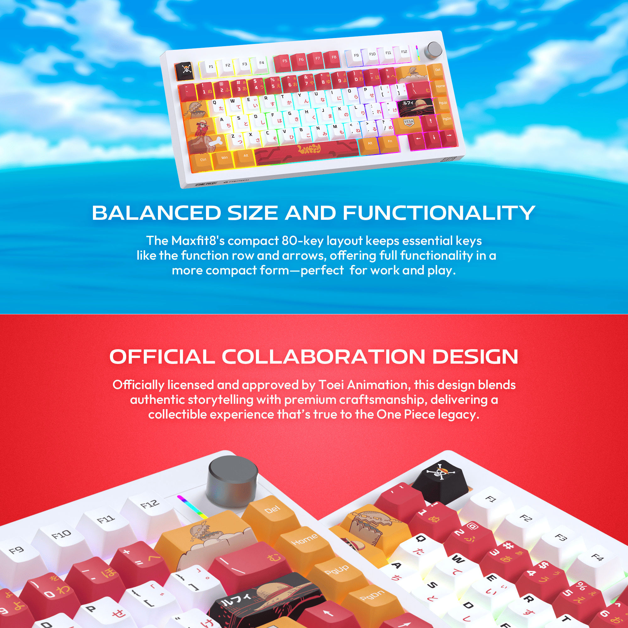 Fantech x One Piece Luffy Maxfit8 MK921 Mechanical Keyboard | Hot ...