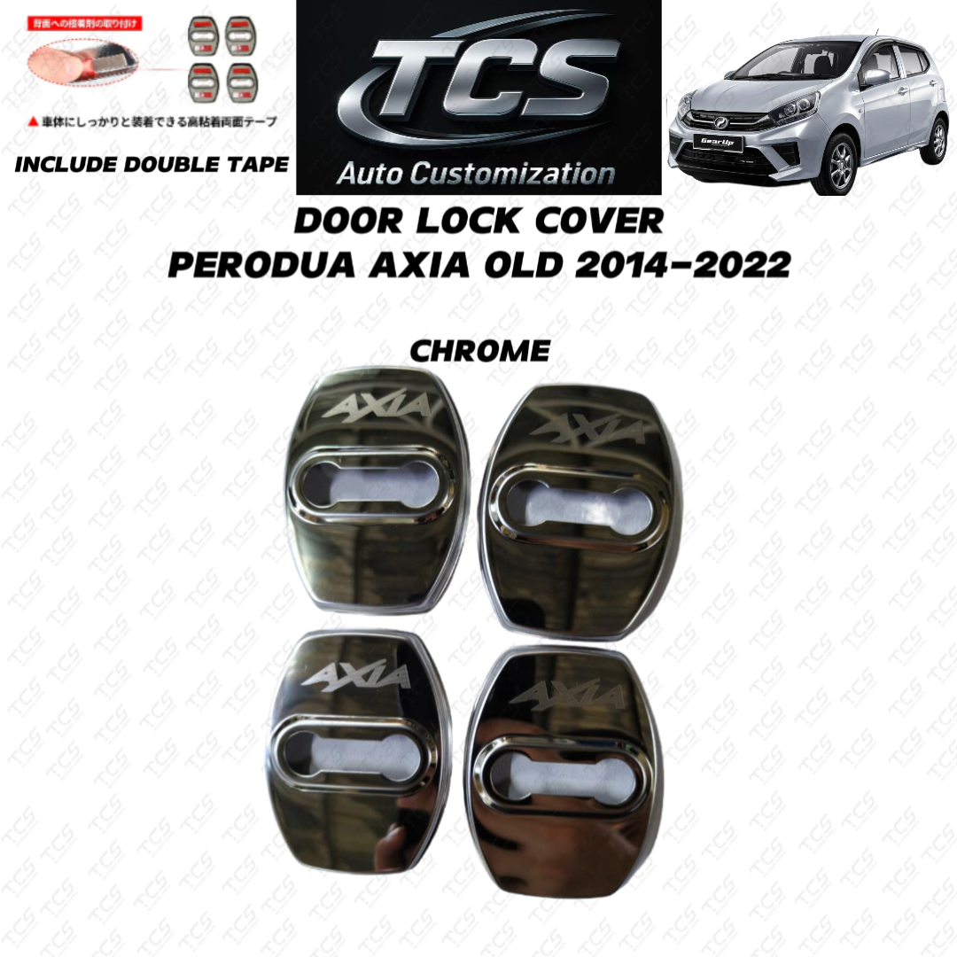 TCS PERODUA AXIA OLD 2014-2022 CAR DOOR LOCK COVER FRAME ACCESSORIES ...