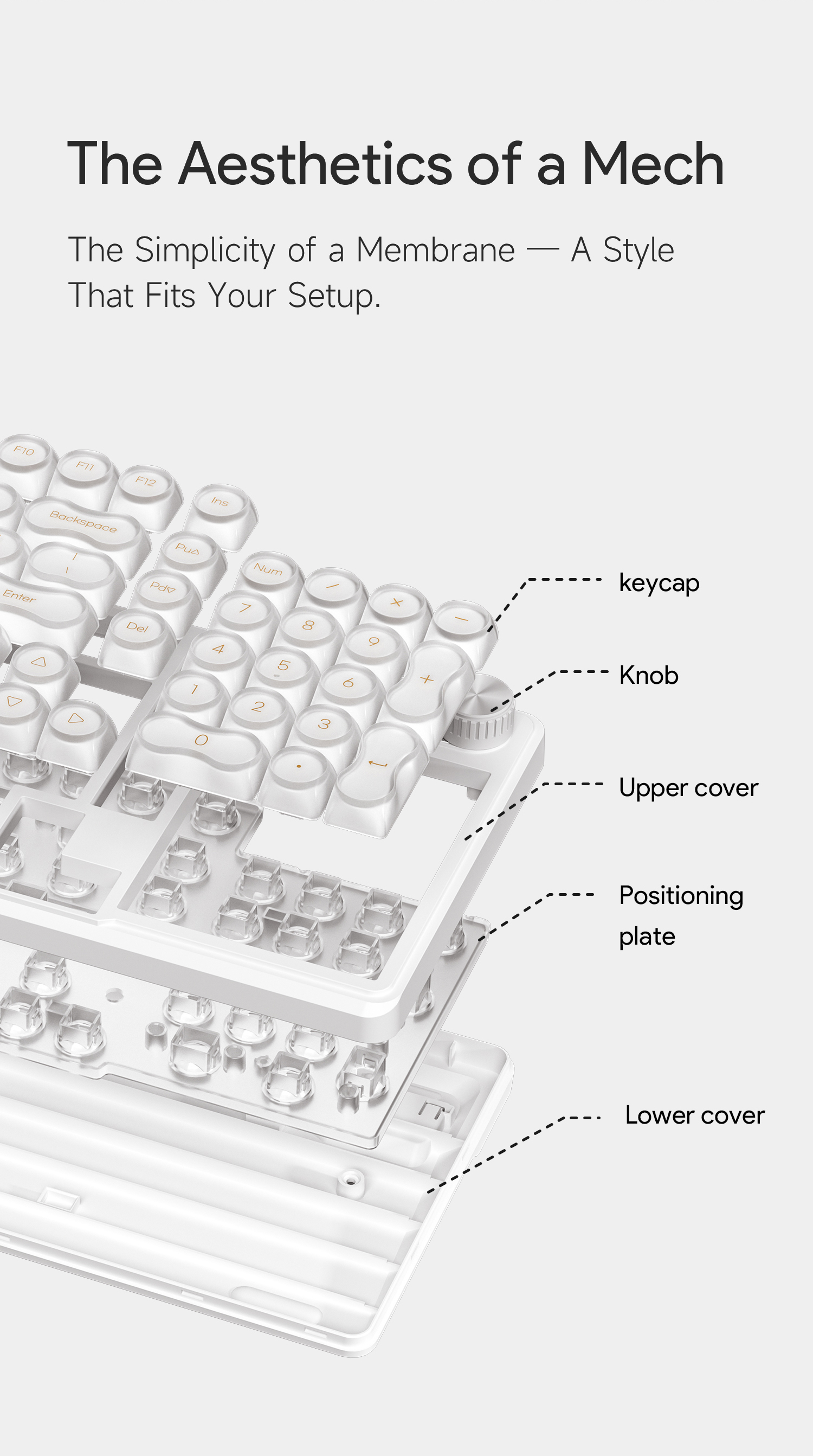 FURYCUBE IP98 Membrane Keyboard Foundation New Keycaps Knob RGB 95% ...